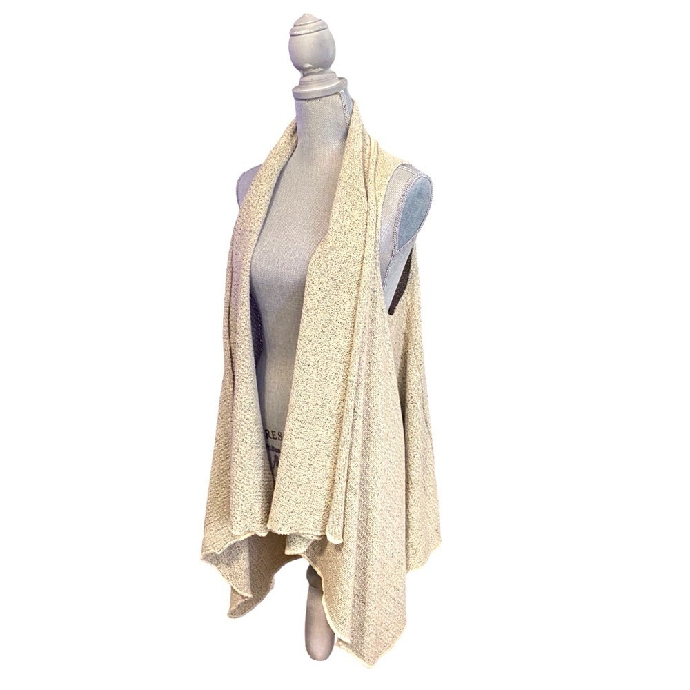 Boho Anthropologie Cotton Sweater Vest l Asymmetrical Drape Vest